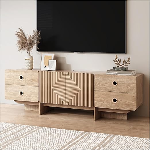66" Fluted TV Stand with Storage