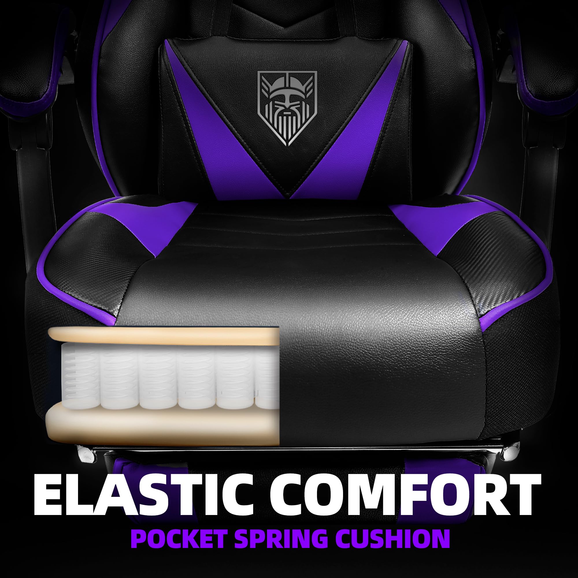 Ergonomic Gaming Chair with Massage and Footrest