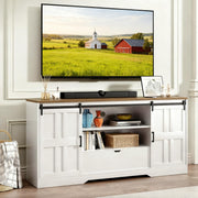 TV Stand for 65 Inch TV with Storage Cabinets and Sliding Barn Doors