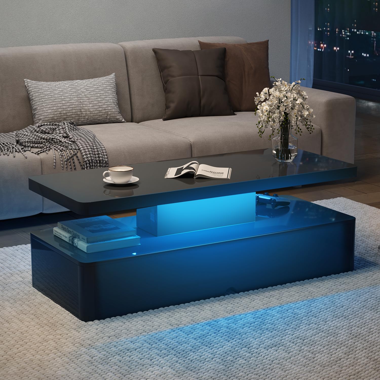 LED Coffee Table with Storage