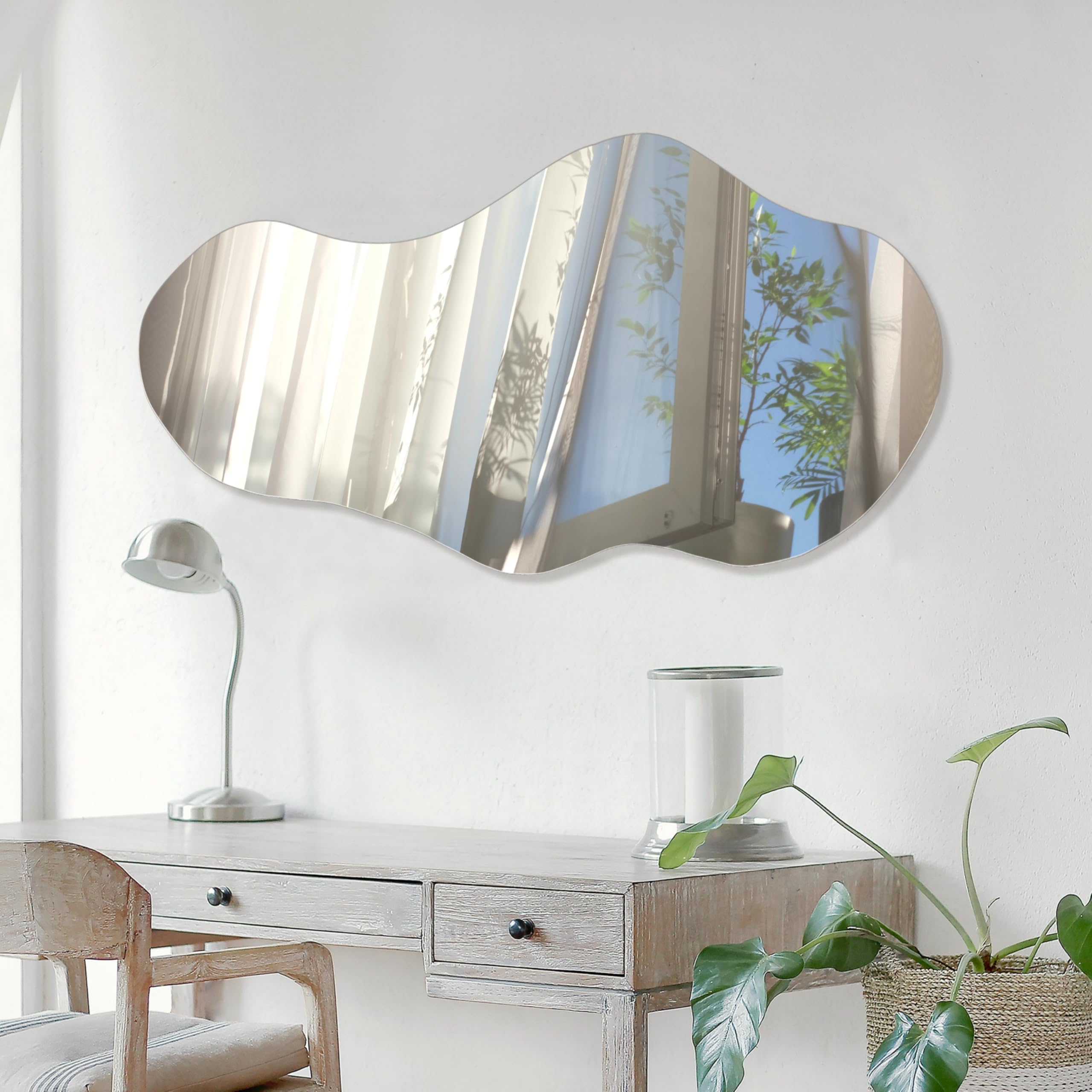 Irregular Cloud Wall Mirror 43x24 Asymmetrical Decorative Modern
