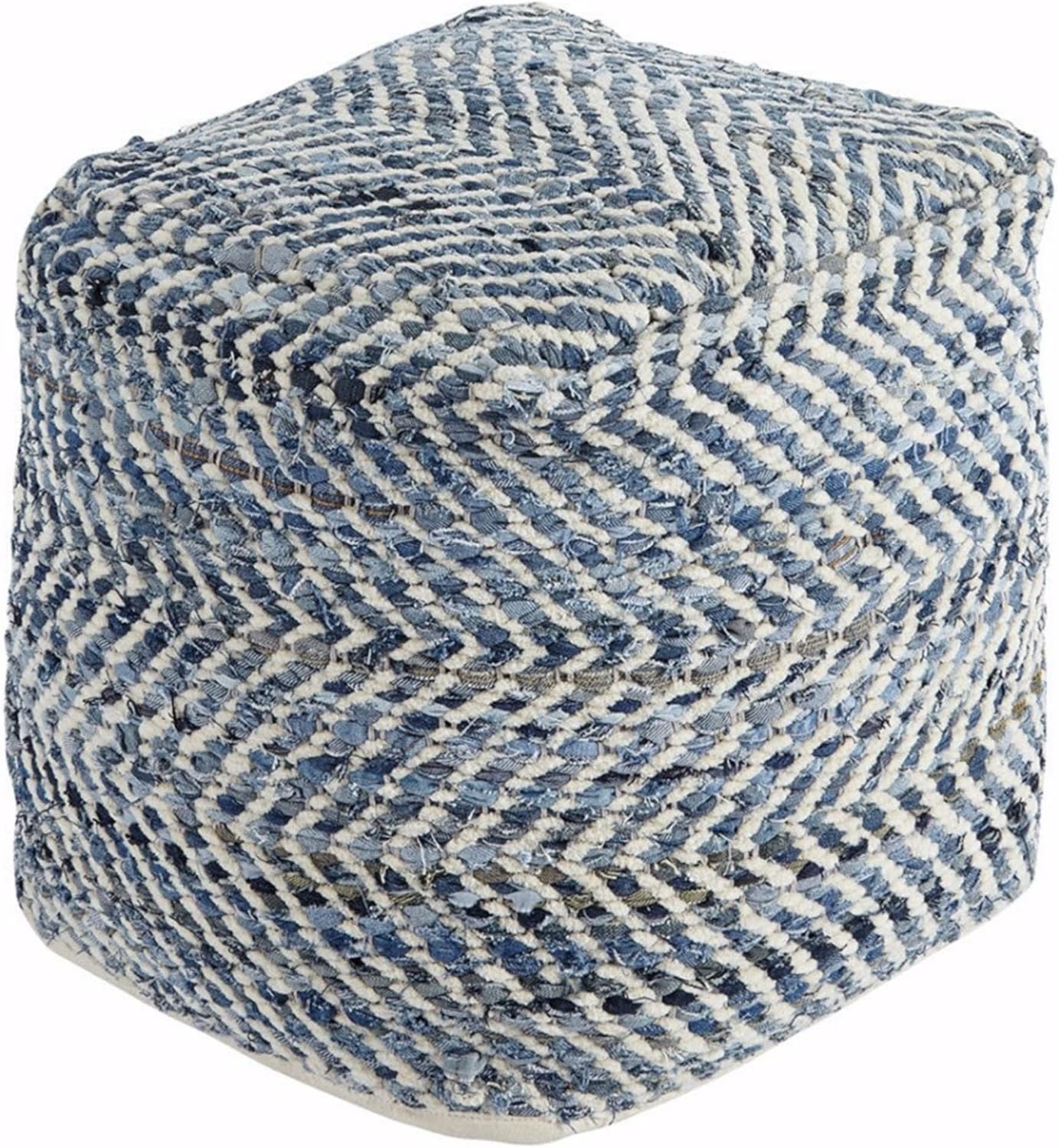 Square Hemp Pouf Ottoman 16x16x16