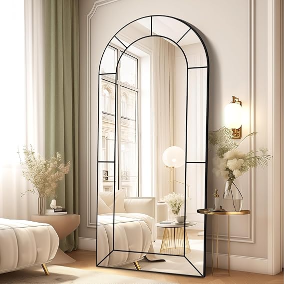 Rectangular Wall Mirror 55x28 Black Aluminum Frame