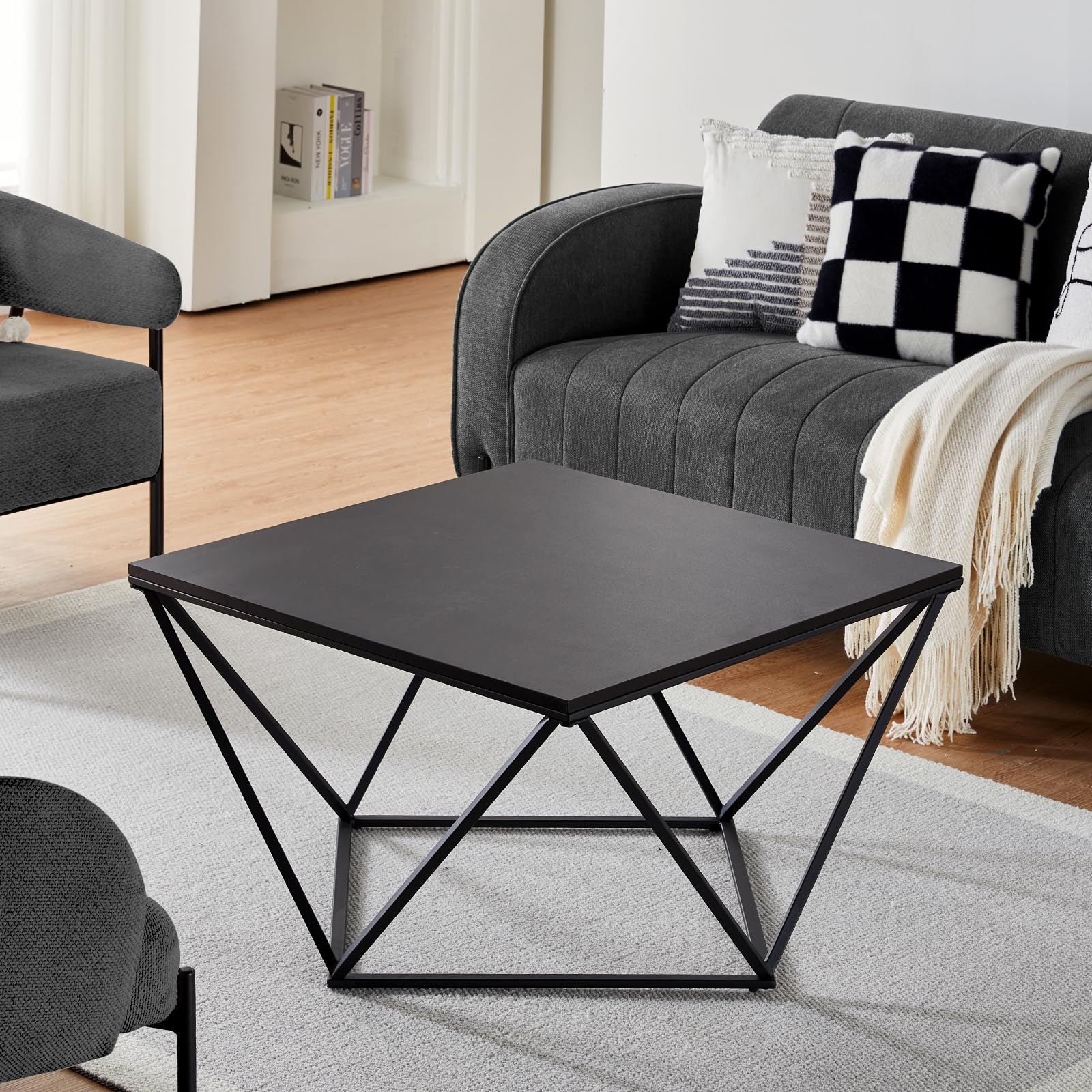Square Coffee Table - Modern Industrial Style
