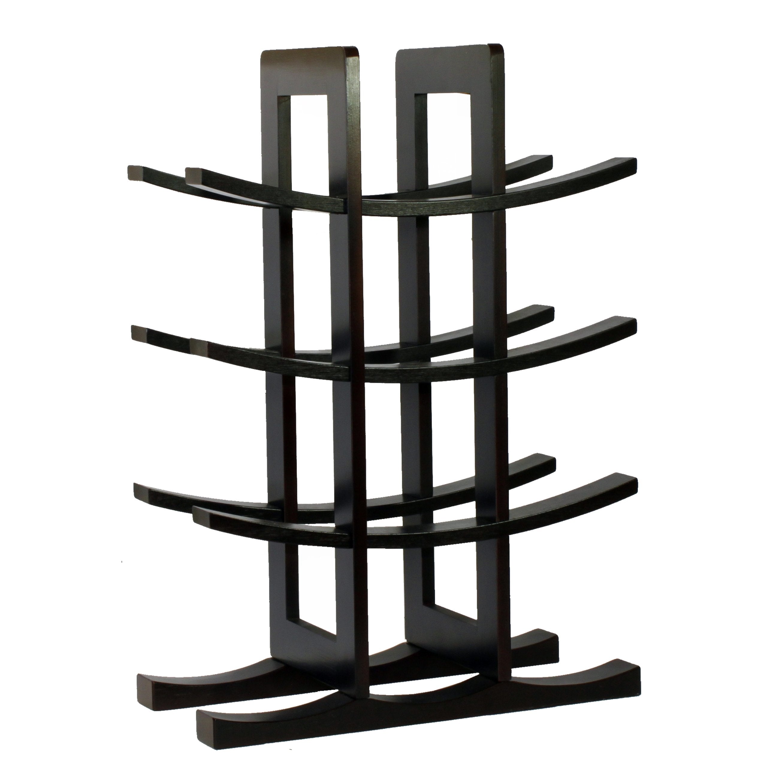 12-Bottle Bamboo Wine Rack Dark Espresso