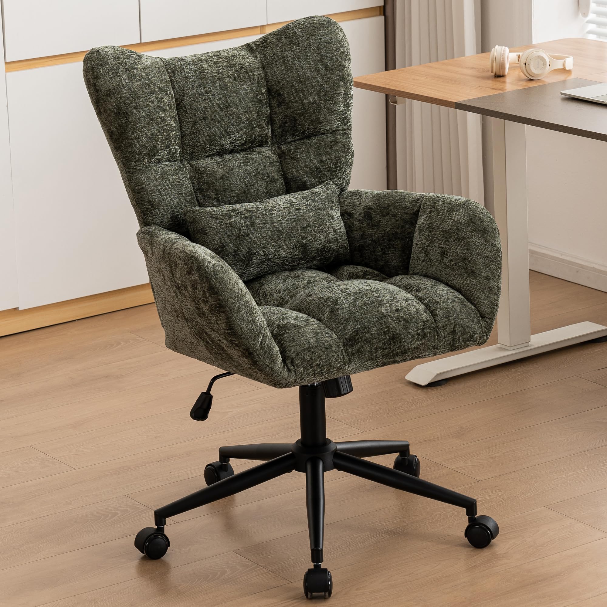 Tufted Chenille Swivel Office Chair