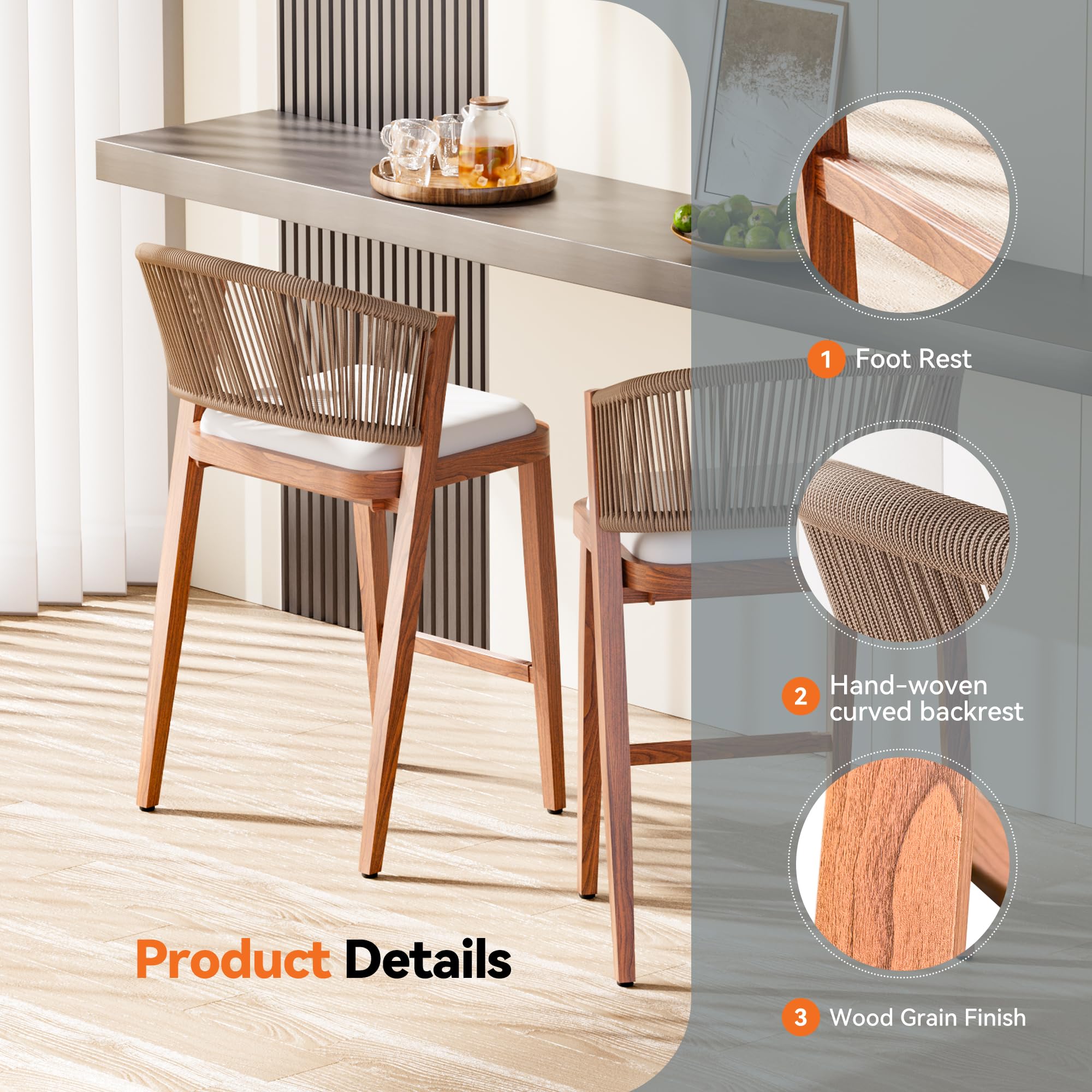 Chatham Outdoor Counter Height Bar Stool Set of 2
