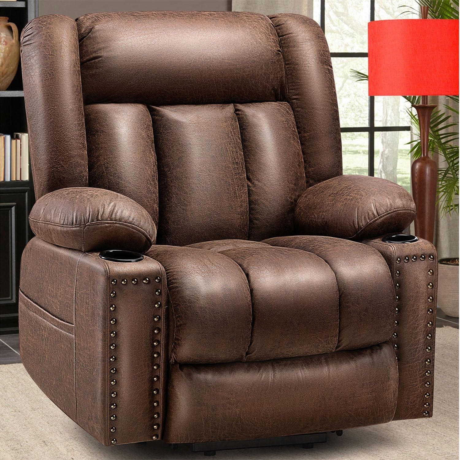 Large Power Leather Lift Recliner Chair with Heat and Massage