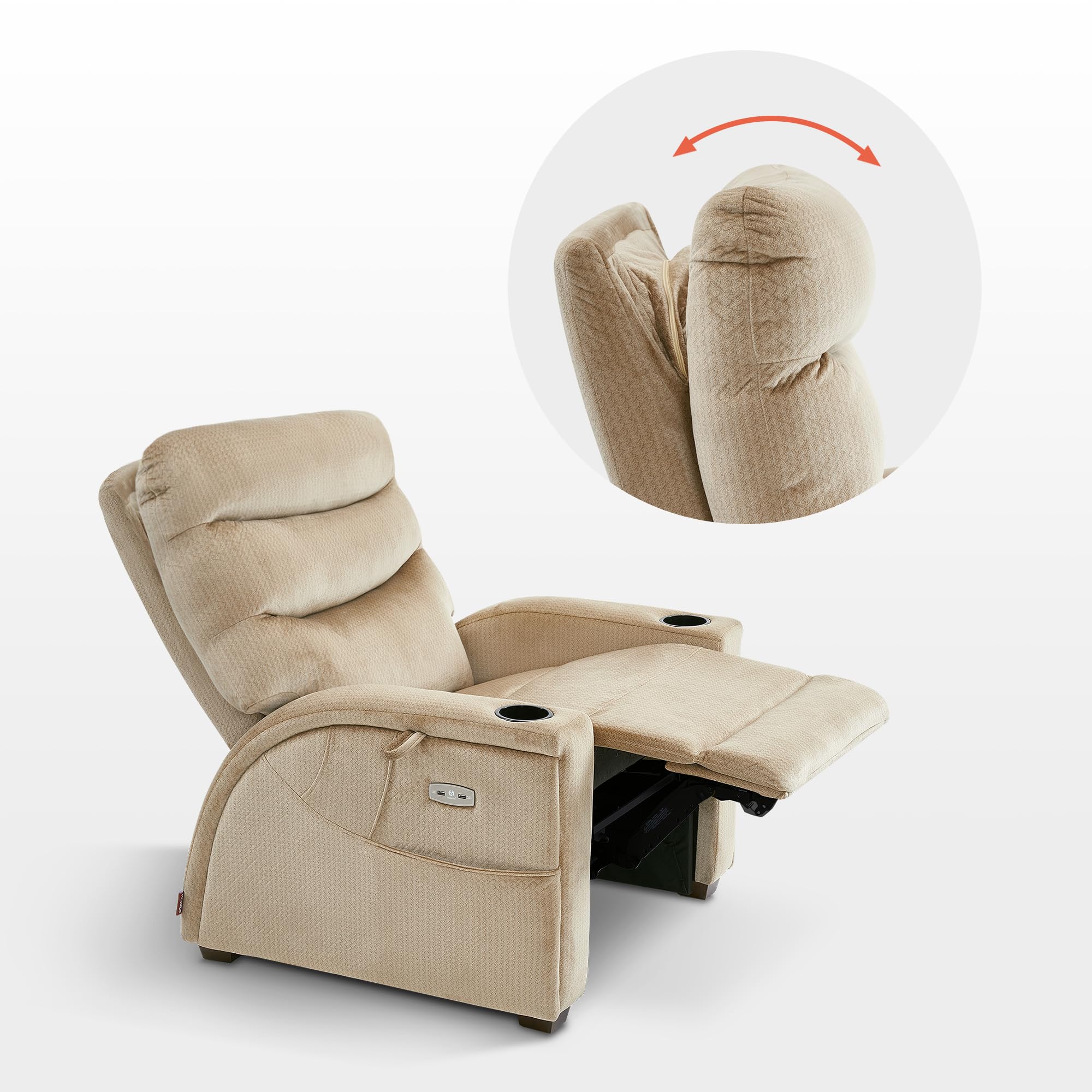 Electric Zero Gravity Recliner with Adjustable Headrest