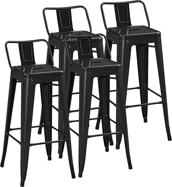 30 Inch Metal Bar Stools Set of 4