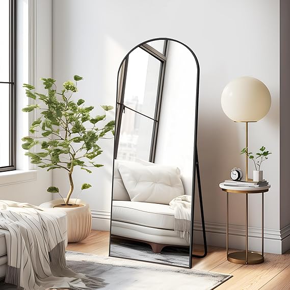 Full Length Mirror 64x24 Black Aluminum Frame