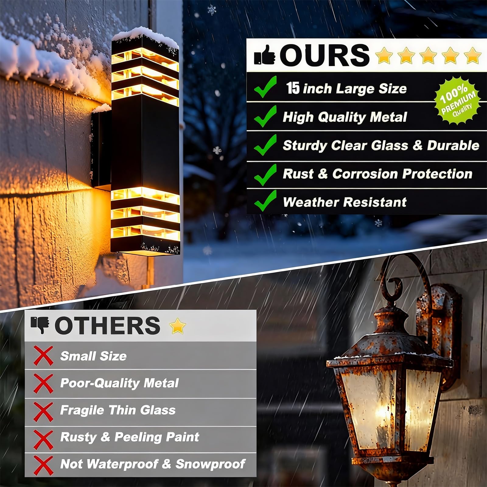 LED Outdoor Wall Light 4-Pack 18W Waterproof