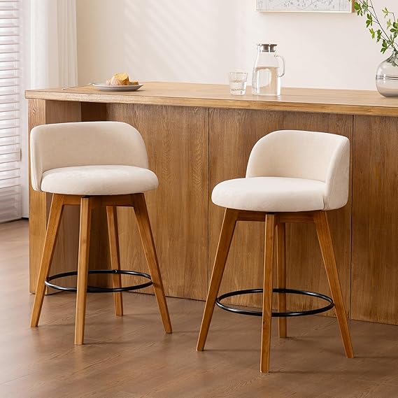 26" Counter Height Swivel Bar Stools Set of 3