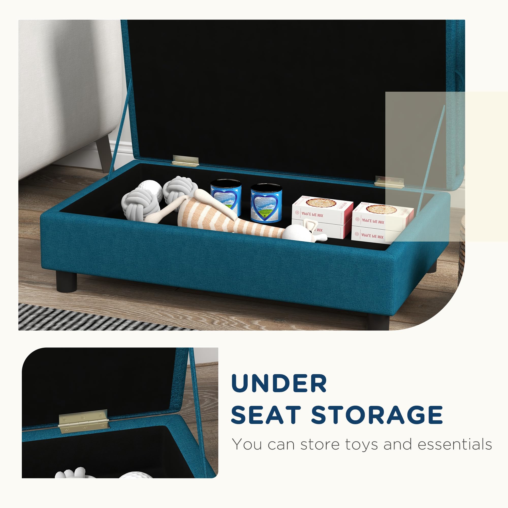 Elevated Pet Sofa with Hidden Storage and Tufted Cushion