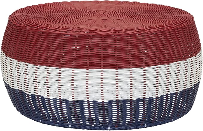 Handwoven Resin Storage Stool Ottoman