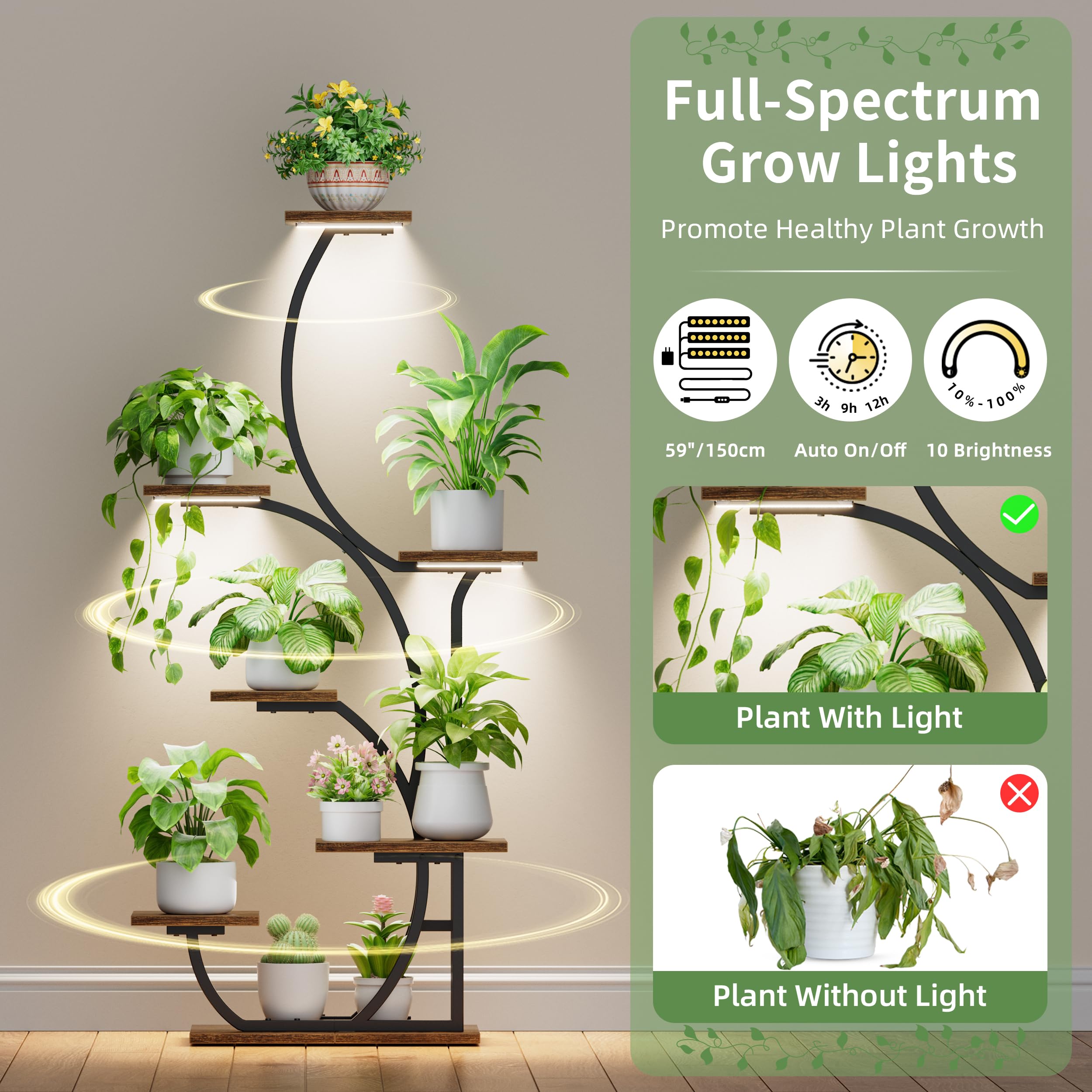 7-Tier Plant Stand with Grow Lights