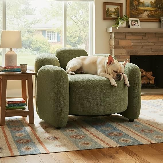 Sage Green Mid-Century Accent Chair