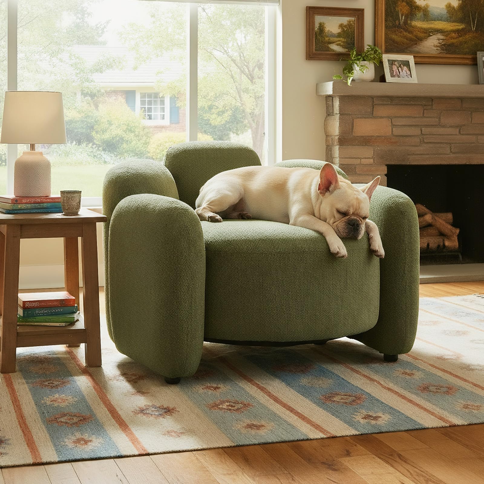 Sage Green Mid-Century Accent Chair