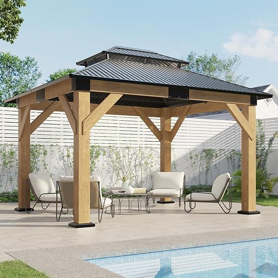 13x15 Hardtop Gazebo with Storage Bar Counter