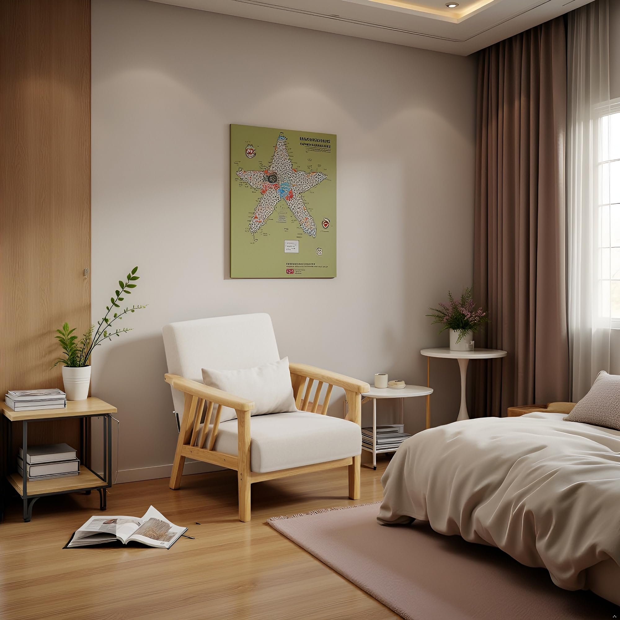 Mid-Century Modern Accent Chair with Armrests