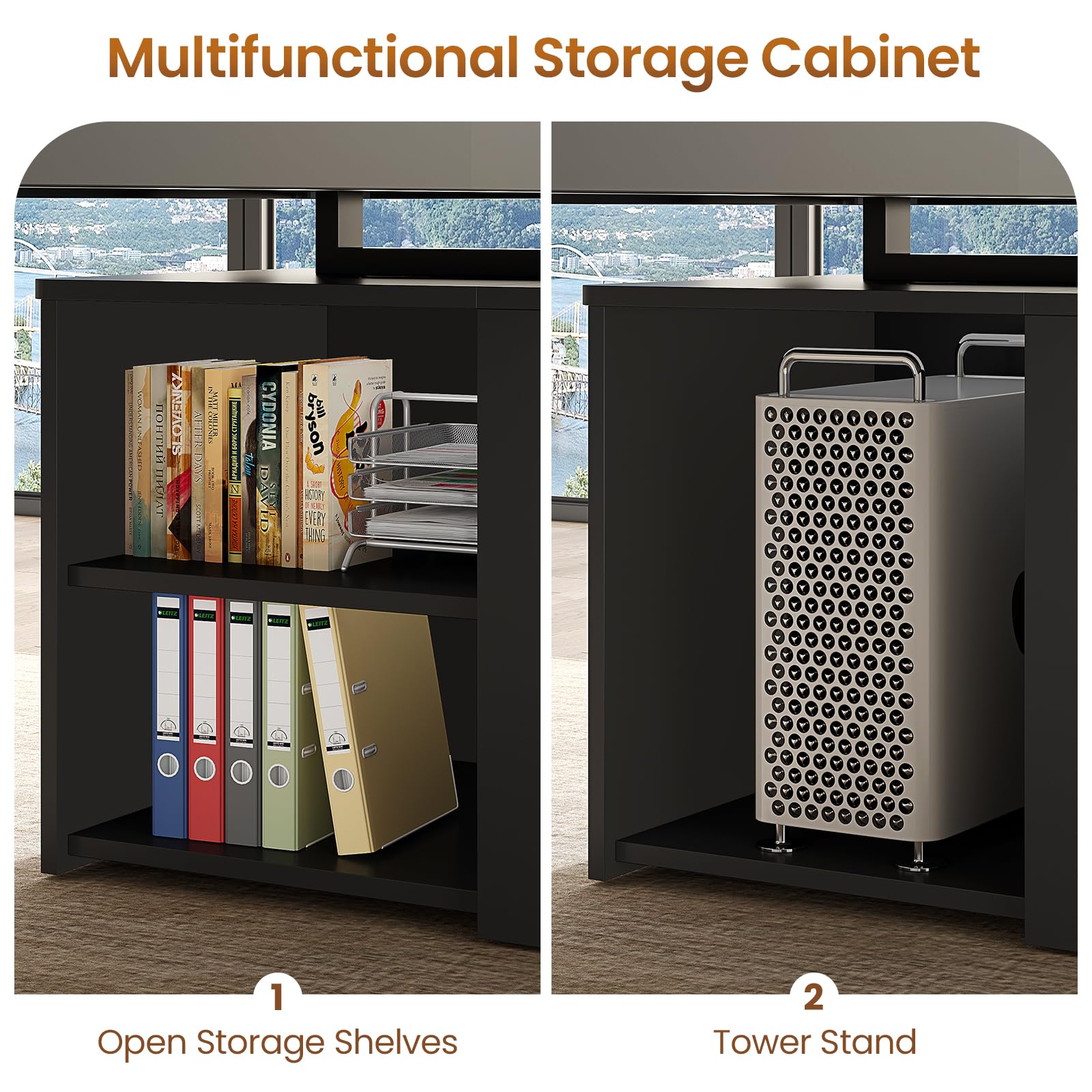 70.9" Executive Desk with Drawers and File Cabinet