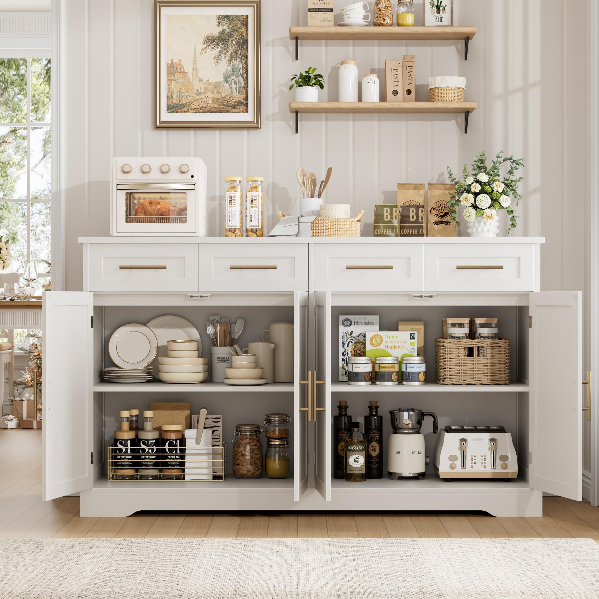 60" Large Buffet Sideboard with Storage