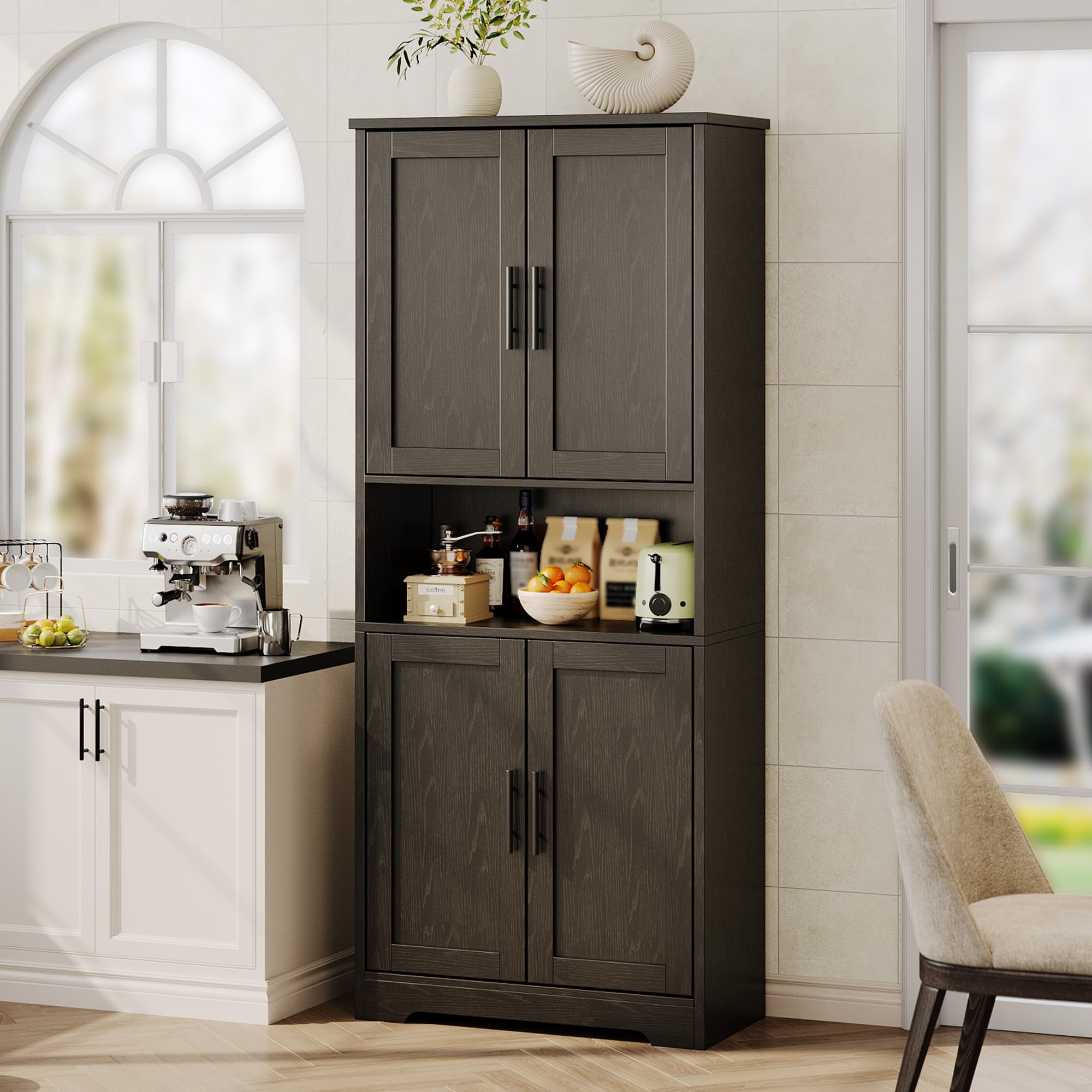 Tall Kitchen Pantry Cabinet with Adjustable Shelves
