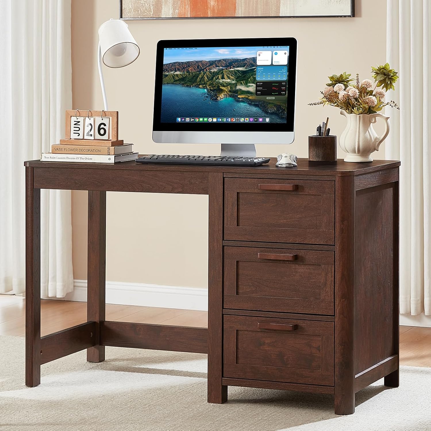 48" Farmhouse Executive Desk with Storage