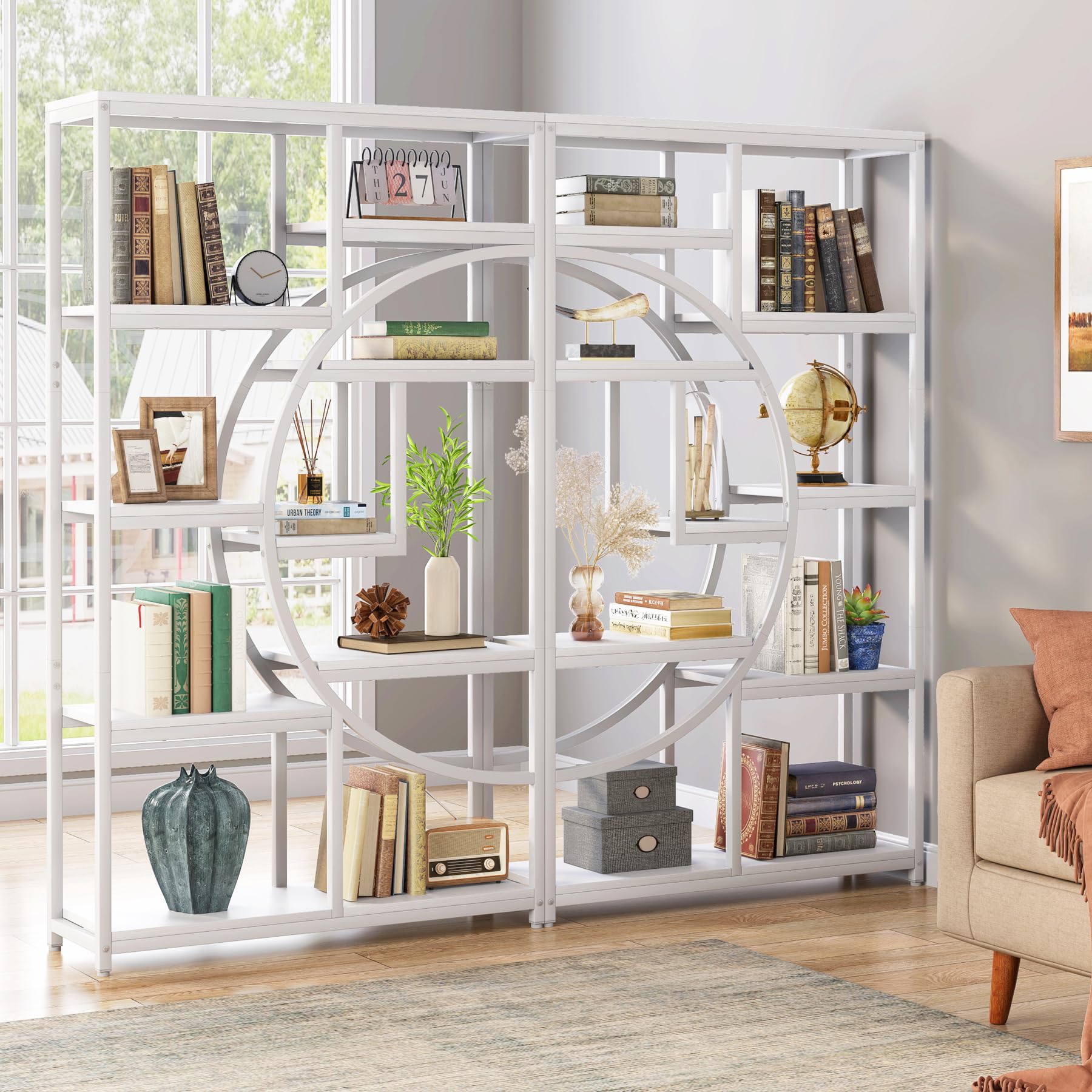 5-Tier Industrial Bookshelf Storage Organizer