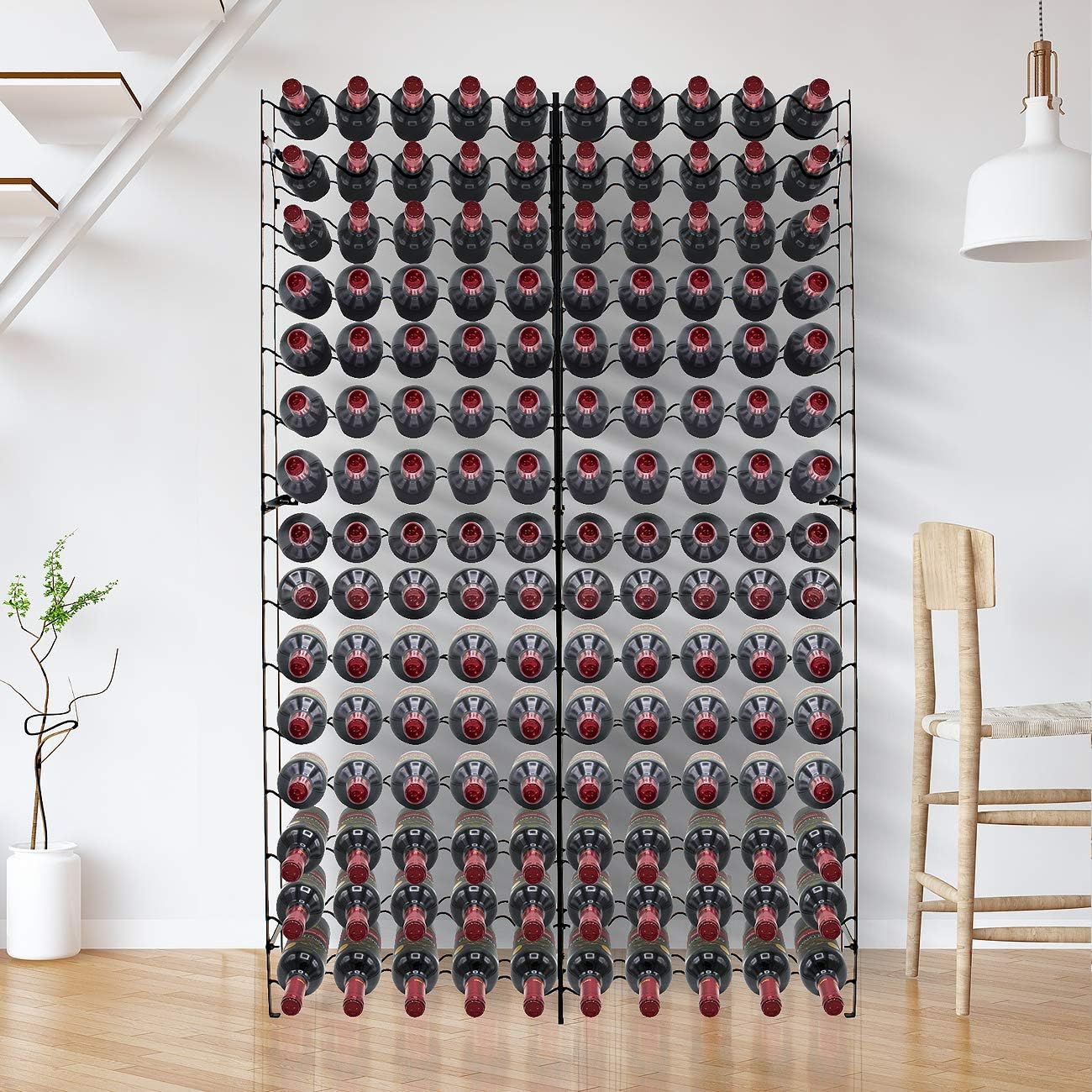 Wine Rack Stand 75 Bottle Floor Standing Metal