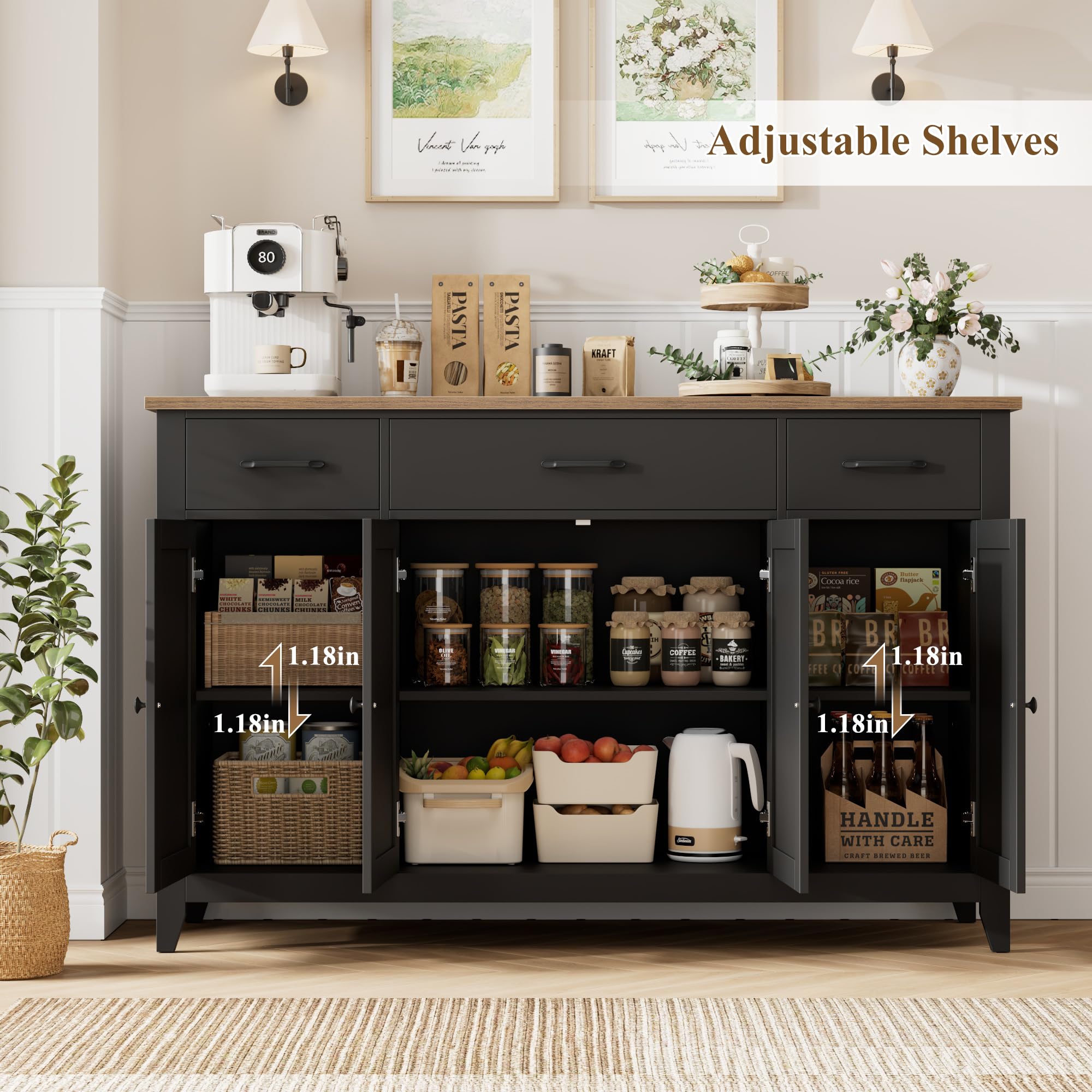 55" Buffet Cabinet with Storage