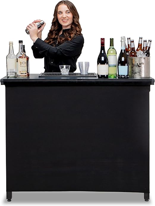 Professional Portable Bar Table with Skirt and Case