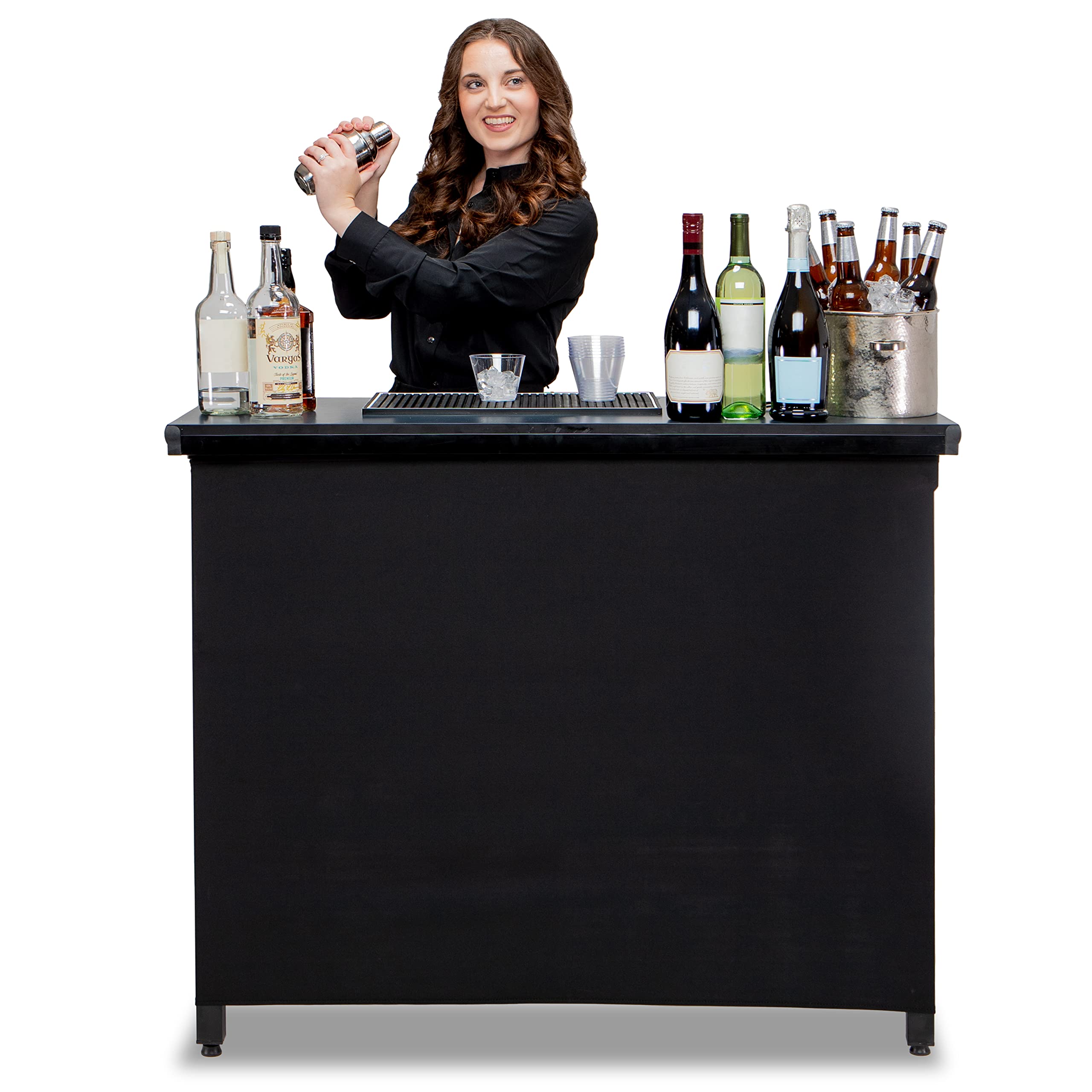 Professional Portable Bar Table with Skirt and Case