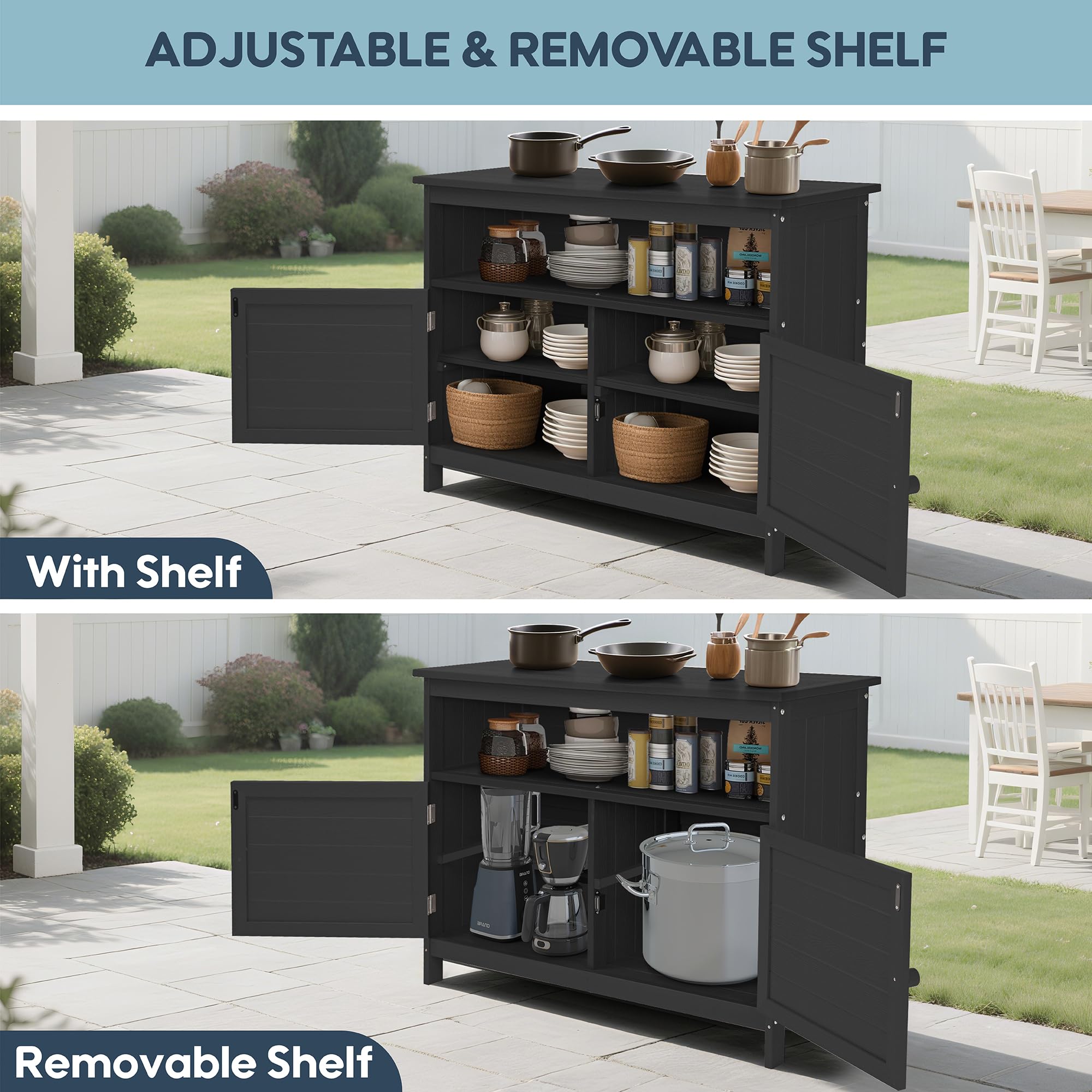 HIPS All-Weather Outdoor Storage Cabinet with Magnetic Doors