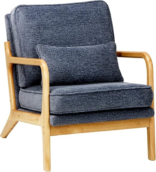 Mid-Century Accent Chair Set of 2 with Lumbar Pillow