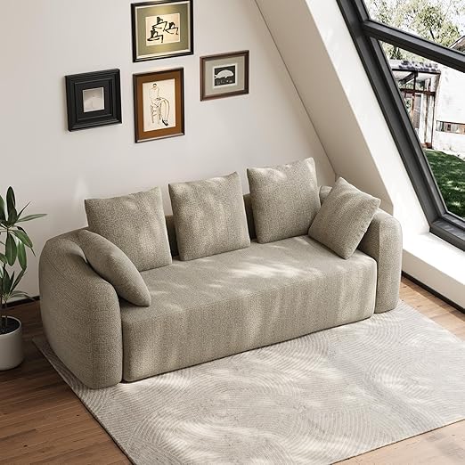 91" Curved Convertible Sofa Couch Bed