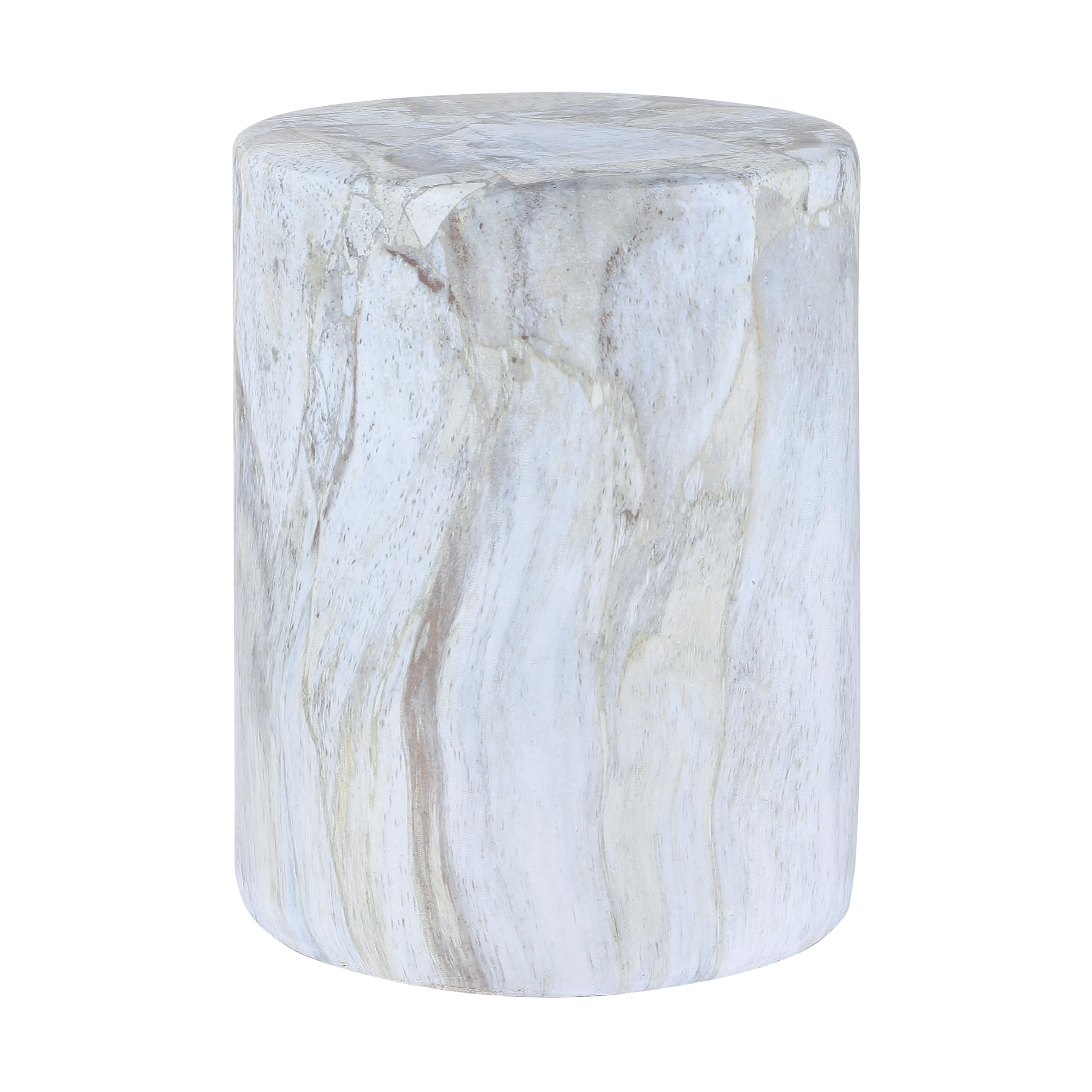 16" Faux Marble Column Accent Table