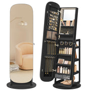 LED Jewelry Cabinet with 360° Swivel Mirror