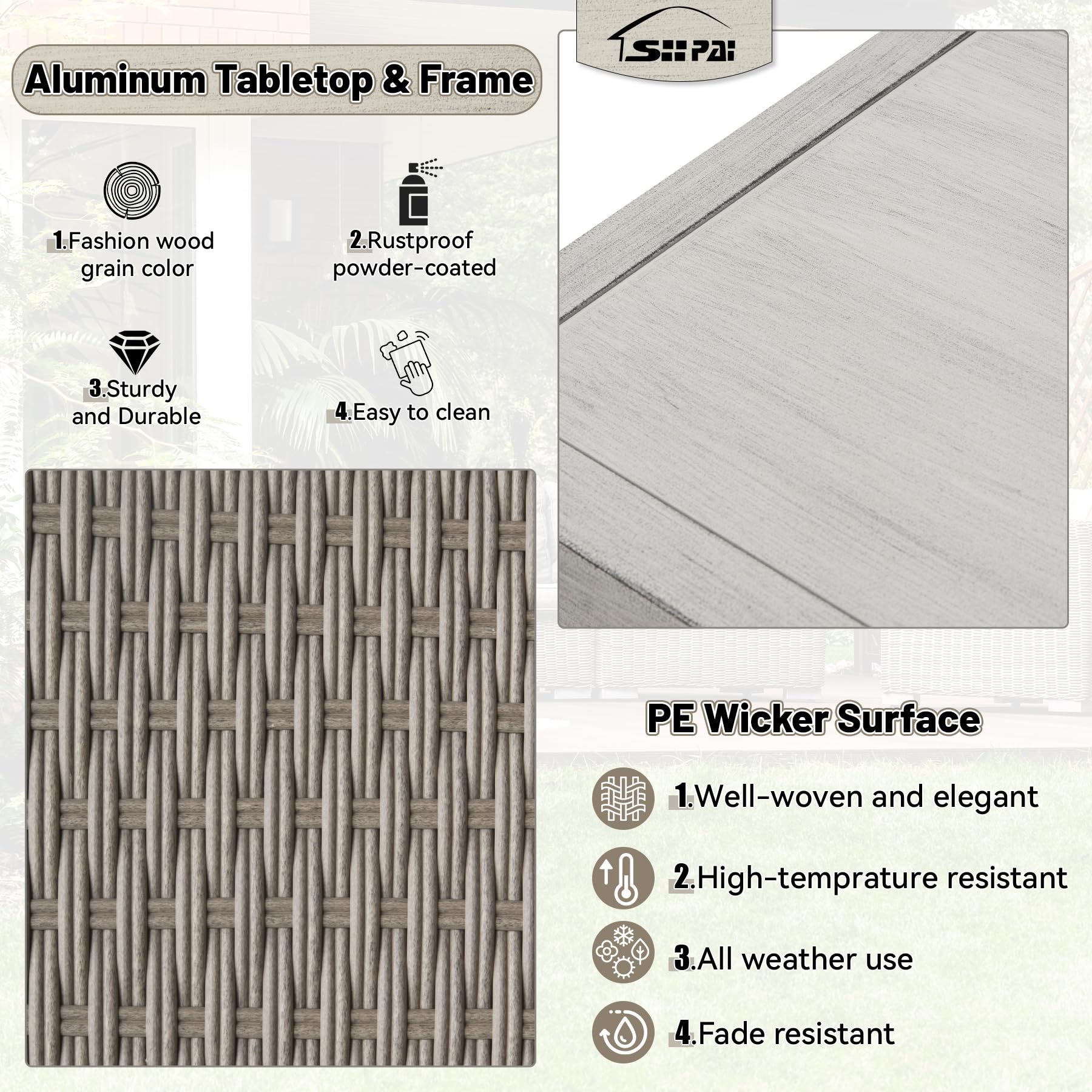 Outdoor Bar Table with Storage and Shelves