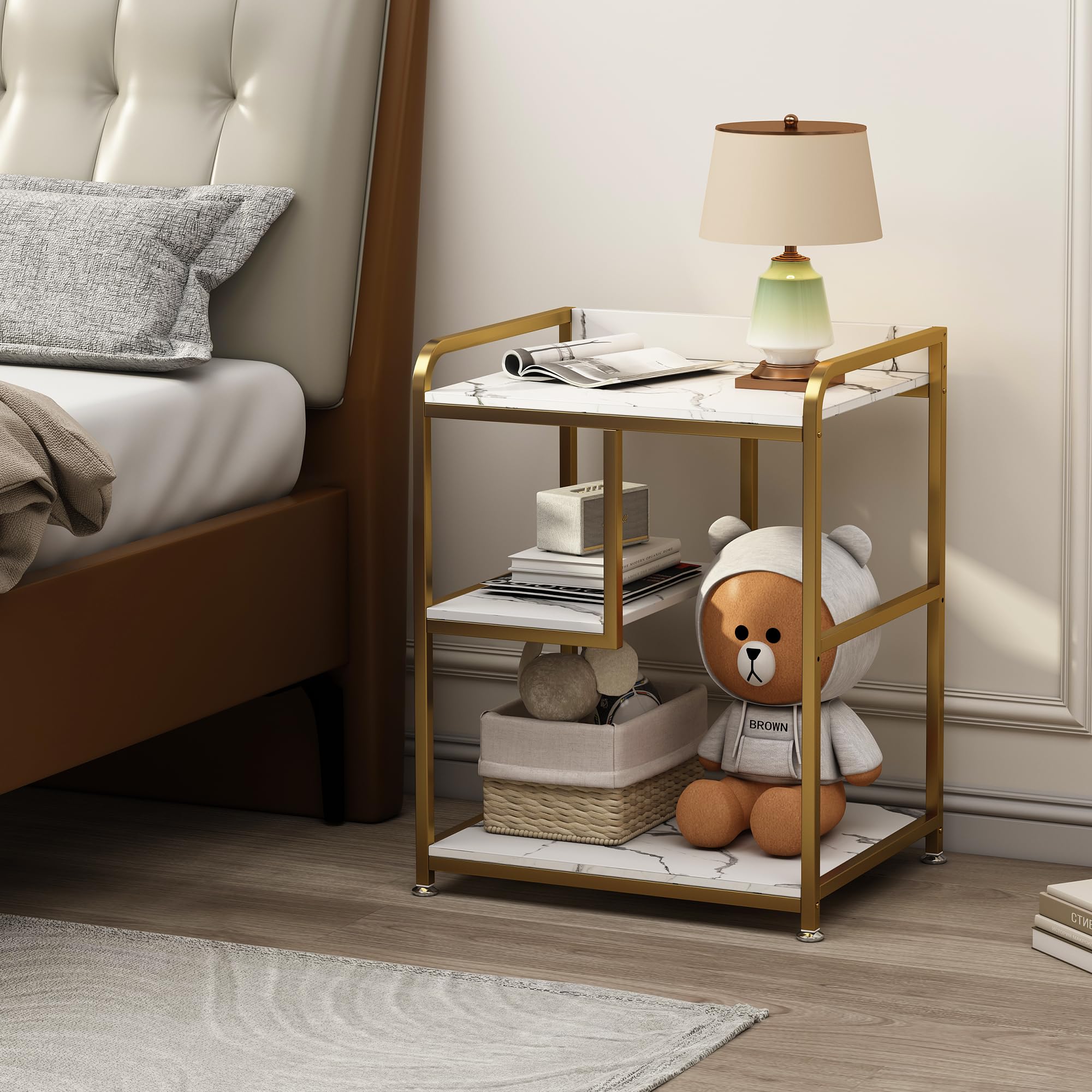 Rolling Printer Cart with Storage Shelf