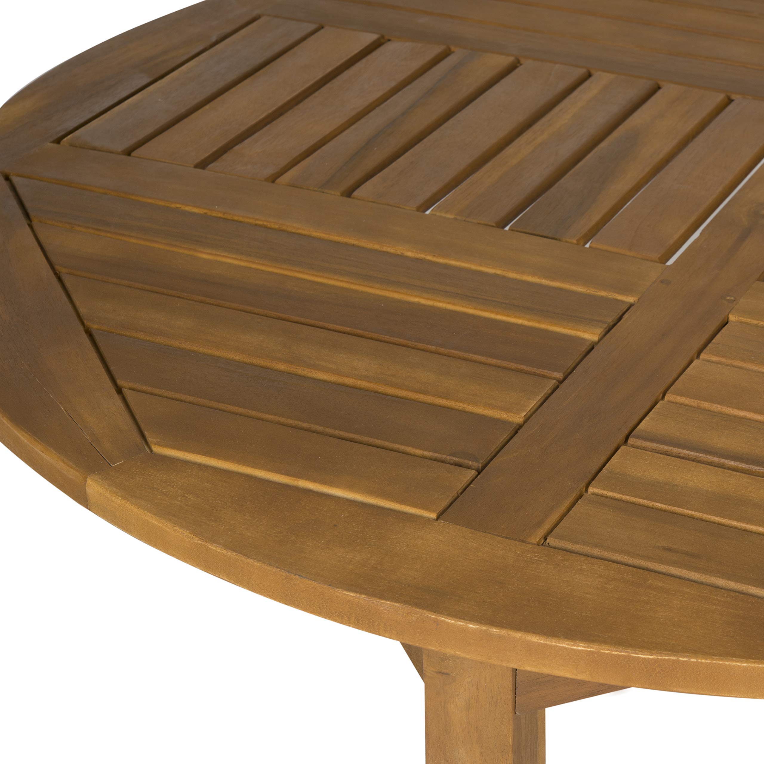 Outdoor Round Cocktail Table Teak Brown