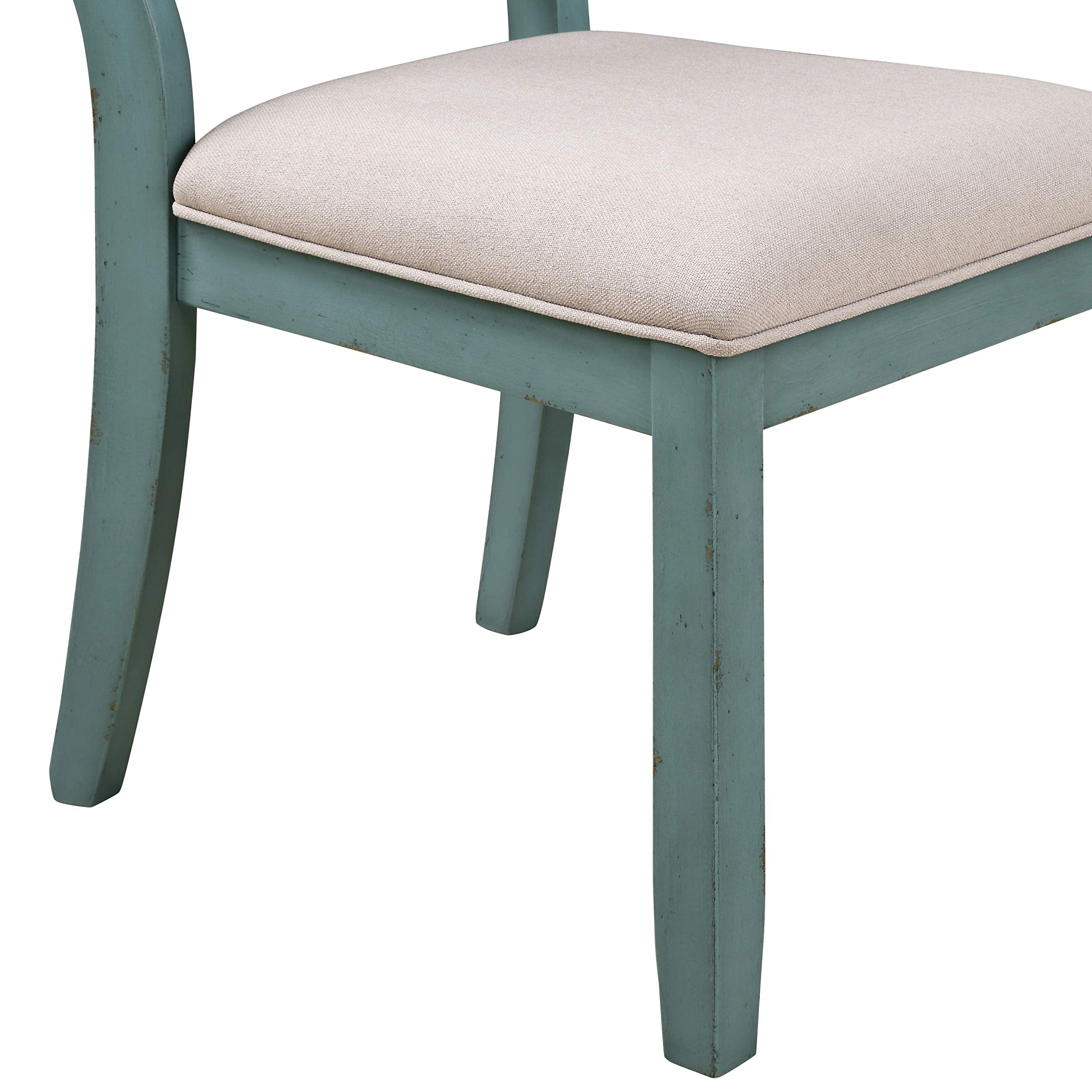 5-Piece Round Dining Table Set with Cross Back Chairs