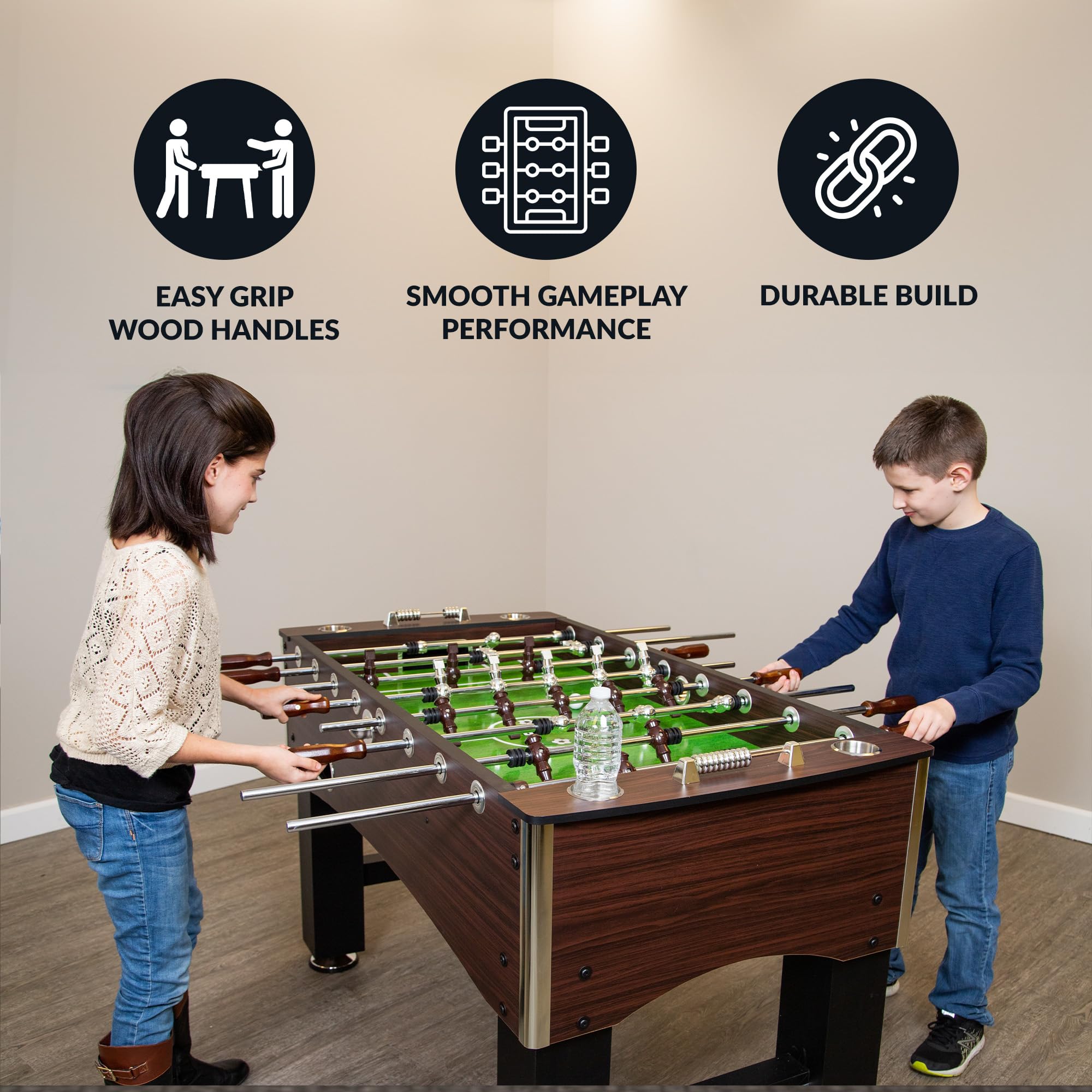 56-Inch Foosball Table with Counterbalanced Players