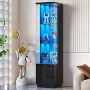 65" LED Lighted Glass Display Cabinet with Lockable Door