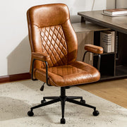 Leather Mid-Back Office Chair with Lumbar Support