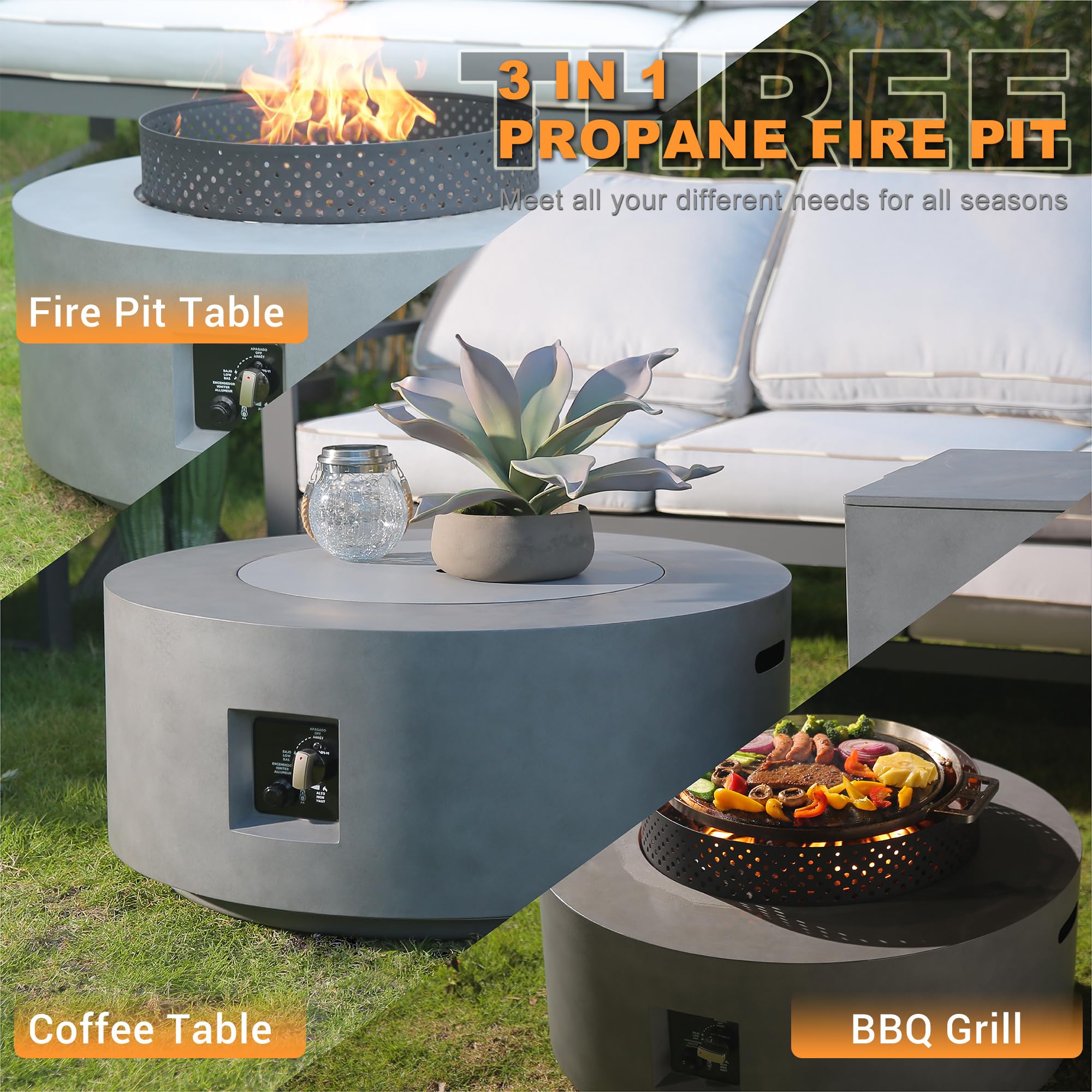 32 Inch Propane Fire Pit Table