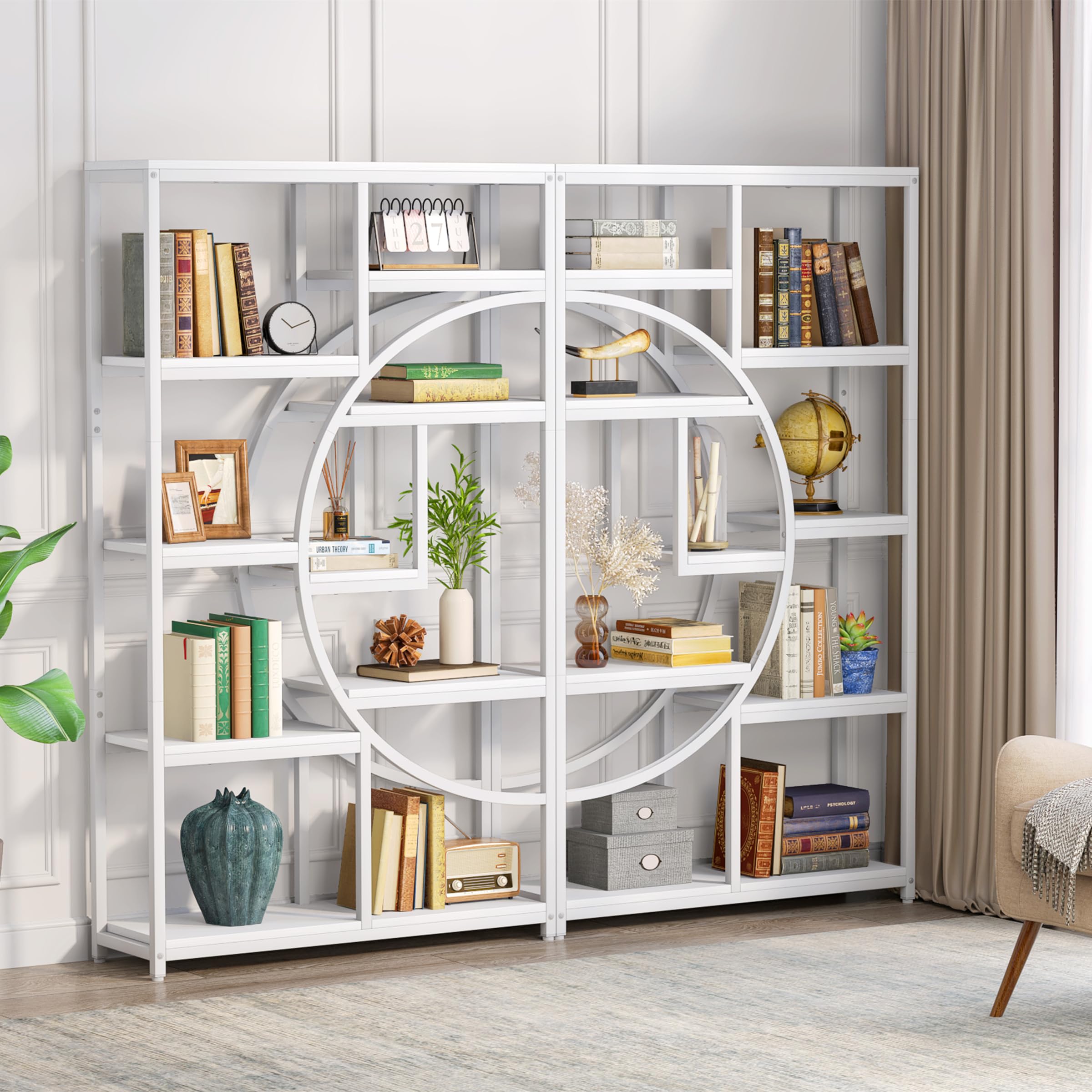 5-Tier Industrial Bookshelf Storage Organizer