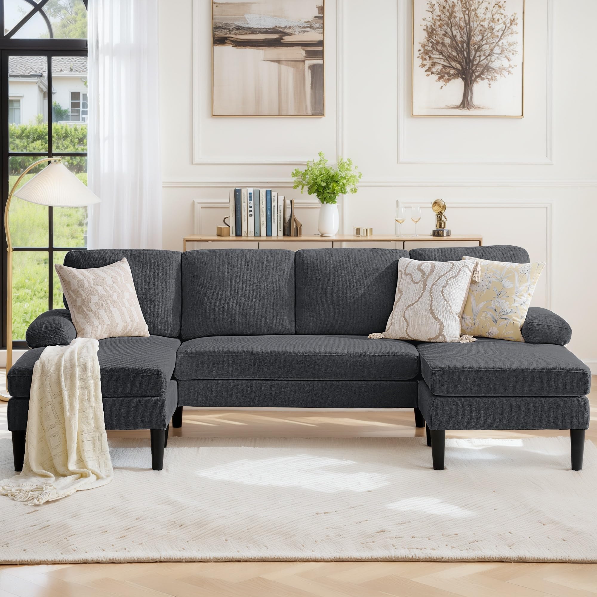 101" U-Shaped Sectional Sofa with Double Chaise