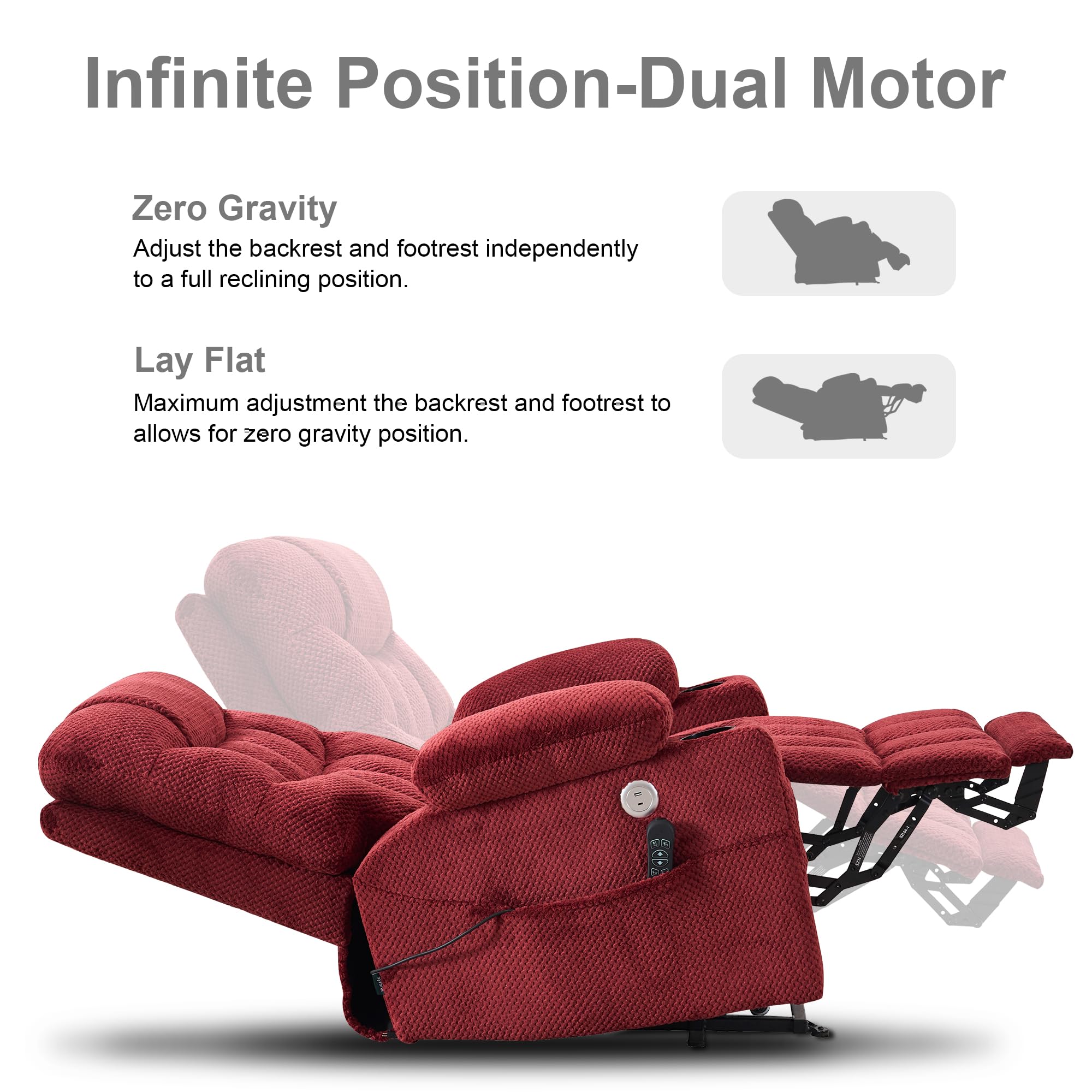 Dual Motor Power Lift Recliner with Massage and Heat