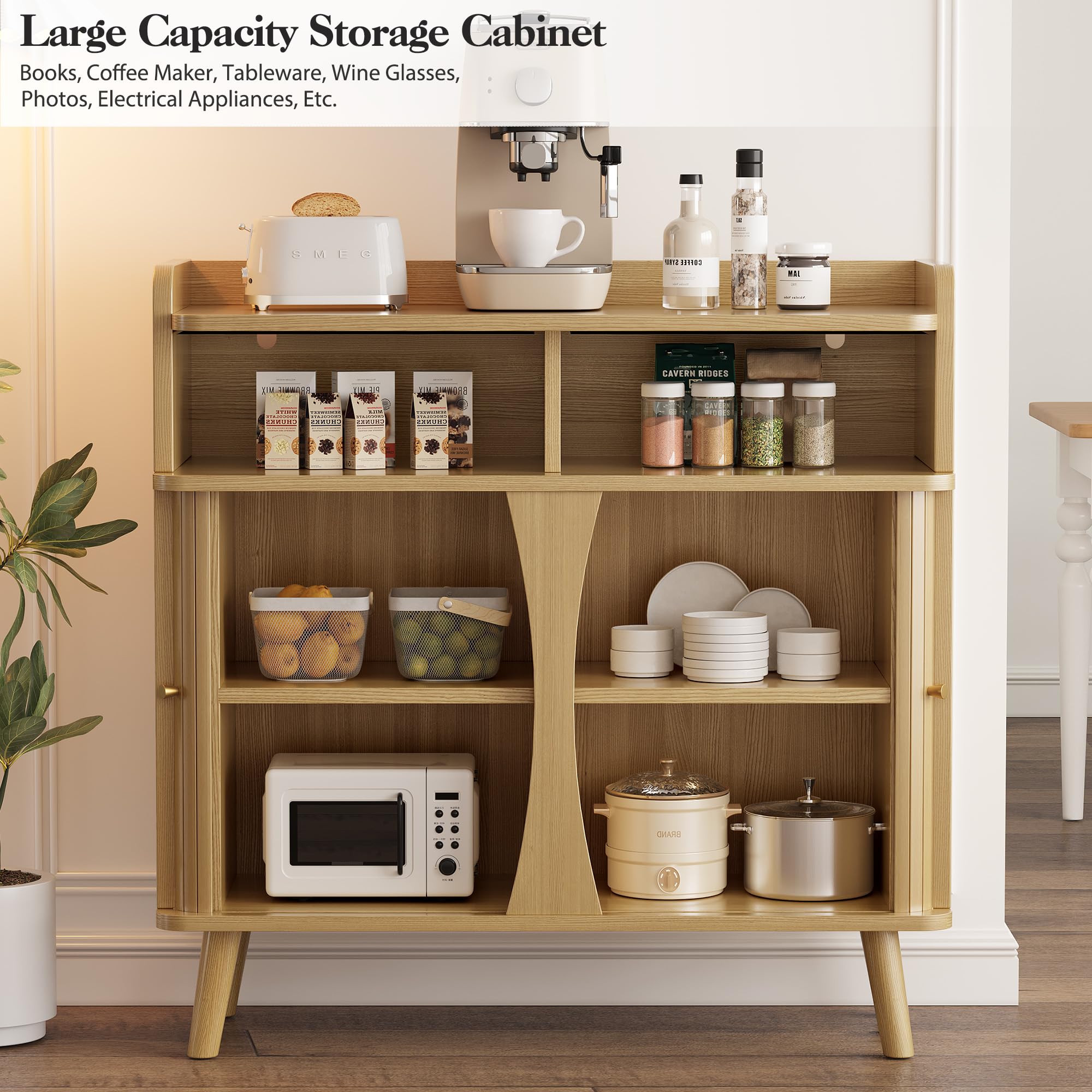 39" Buffet Sideboard Cabinet with Sliding Doors